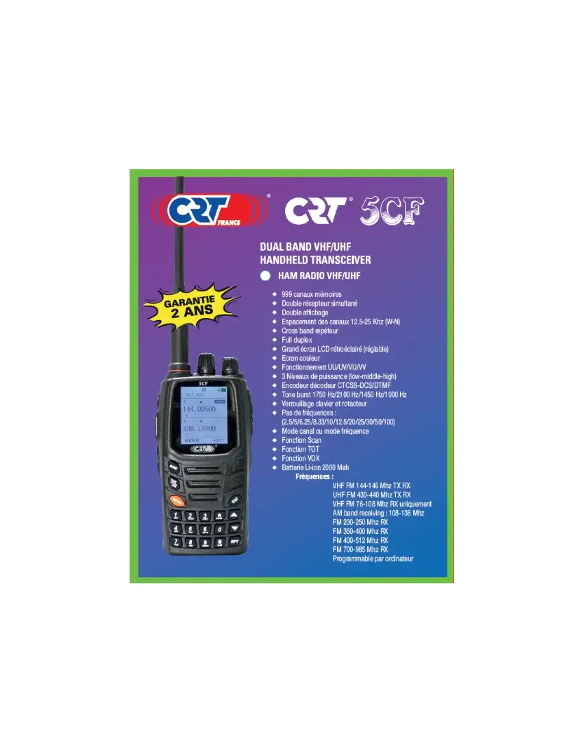Radio parapente CRT 5 CF-box